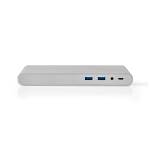 Nedis CCTB64991AL02 USB Type-C Multi Docking | Type-C Male - 4x USB 3.0 A Female + HDMIT-uitgang + VGA Female + Displ...