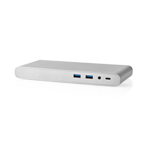 Nedis CCTB64991AL02 USB Type-C Multi Docking | Type-C Male - 4x USB 3.0 A Female + HDMIT-uitgang + VGA Female + Displ...