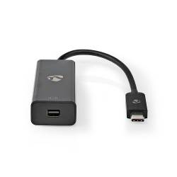 Nedis CCGP64452BK02 USB-Adapter | USB 3.2 Gen 1 | USB Type-C™ Male | Mini DisplayPort | 0.20 m | Rond | Vernikkeld | ...