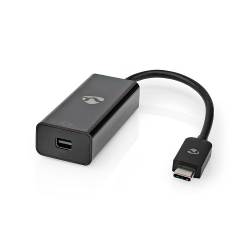 Nedis CCGP64452BK02 USB-Adapter | USB 3.2 Gen 1 | USB Type-C™ Male | Mini DisplayPort | 0.20 m | Rond | Vernikkeld | ...