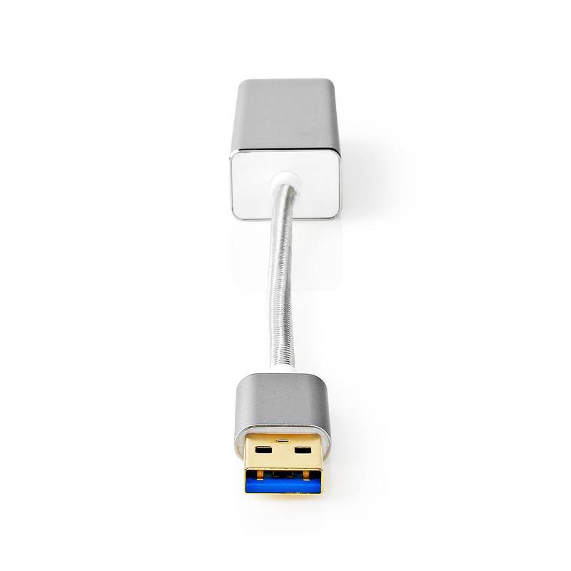 Nedis CCTB61950AL02 USB-Adapter | USB 3.2 Gen 1 | USB Type-A | RJ45 Female | Verguld | Recht | 0.20 m | Rond | Gebrei...