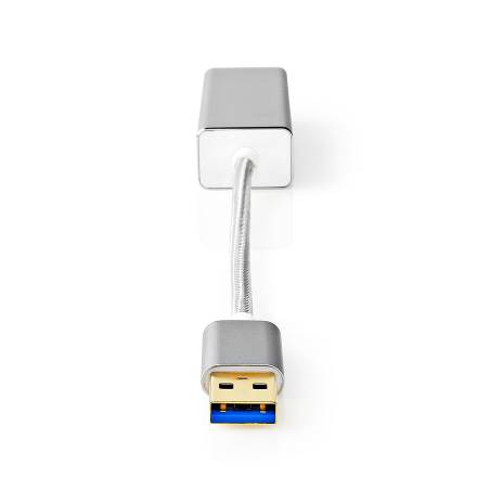 Nedis CCTB61950AL02 USB-Adapter | USB 3.2 Gen 1 | USB Type-A | RJ45 Female | Verguld | Recht | 0.20 m | Rond | Gebrei...