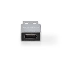 Nedis CCTB60925AL USB-Adapter | USB 3.2 Gen 1 | USB-A Male | USB Type-C™ Female | Vernikkeld | Recht | Aluminium | Zi...