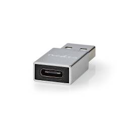 Nedis CCTB60925AL USB-Adapter | USB 3.2 Gen 1 | USB-A Male | USB Type-C™ Female | Vernikkeld | Recht | Aluminium | Zi...