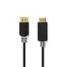 Nedis CCBW37100AT10 DisplayPort-Kabel | DisplayPort Male | HDMI™ Connector | 4K@30Hz | Verguld | 1.0 m | Rond | PVC |...