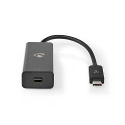 Nedis CCGB64453BK02 USB-Adapter | USB 3.2 Gen 1 | USB-C™ Male | Mini DisplayPort Female | 0.2 m | Rond | Vernikkeld |...