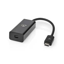 Nedis CCGB64453BK02 USB-Adapter | USB 3.2 Gen 1 | USB-C™ Male | Mini DisplayPort Female | 0.2 m | Rond | Vernikkeld |...