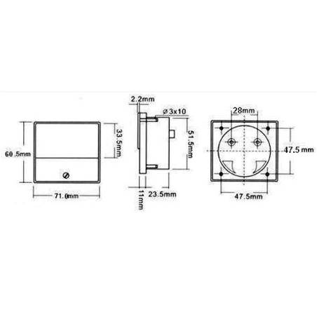 Velleman Analoge paneelmetervoor dc spanningsmetingen 15v dc / 70 x 60mm (1)