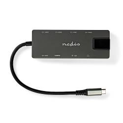 Nedis CCBW64775AT02 USB-Adapter | USB 3.2 Gen 1 | USB-C™ Female | HDMI™ Output / RJ45 Female / SD / 2x USB-C™ / 3,5 m...