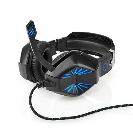 Nedis GHST250BK Gaming Headset | Over-Ear | Stereo | USB Type-A / 2x 3.5 mm | Opvouwbare Microfoon | 2.20 m | LED