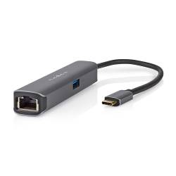 Nedis CCBW64220AT02 USB Multi-Port Adapter | USB 3.2 Gen 1 | USB-C™ Male | HDMI™ Output / RJ45 Female / USB-A Female ...