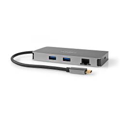 Nedis CCBW64250AT02 USB Multi-Port Adapter | USB 3.2 Gen 1 | USB-C™ Male | Micro SD / RJ45 Female / SD / USB-C™ Femal...