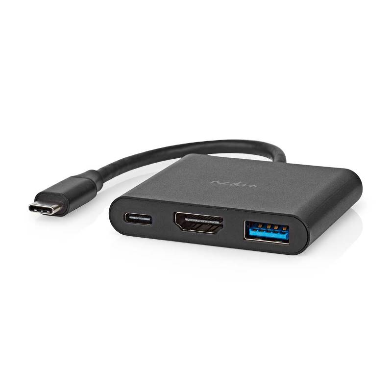 Nedis CCGB64770BK01 USB Multi-Port Adapter | USB 3.2 Gen 1 | USB-C™ Male | HDMI™ Output / USB-A Female / USB-C™ Femal...