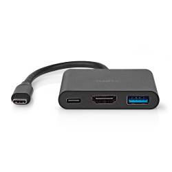 Nedis CCGB64770BK01 USB Multi-Port Adapter | USB 3.2 Gen 1 | USB-C™ Male | HDMI™ Output / USB-A Female / USB-C™ Femal...