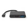 Nedis CCGB64770BK01 USB Multi-Port Adapter | USB 3.2 Gen 1 | USB-C™ Male | HDMI™ Output / USB-A Female / USB-C™ Femal...