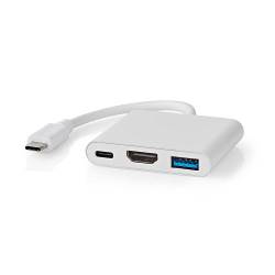 Nedis CCGB64770WT01 USB Multi-Port Adapter | USB 3.2 Gen 1 | USB-C™ Male | HDMI™ Output / USB-A Female / USB-C™ Femal...