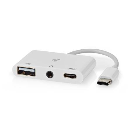 Nedis CCGB64790WT01 USB Multi-Port Adapter | USB 2.0 | USB-C™ Female | USB-A Female / USB-C™ Female / 3,5 mm Female |...