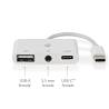 Nedis CCGB64790WT01 USB Multi-Port Adapter | USB 2.0 | USB-C™ Female | USB-A Female / USB-C™ Female / 3,5 mm Female |...