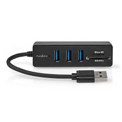 Nedis CCGB61250BK01 USB-Hub | USB-A Male | 3x USB A Female | 5-Poorts poort(en) | USB 3.2 Gen 1 | USB Gevoed | 5 Gbps...