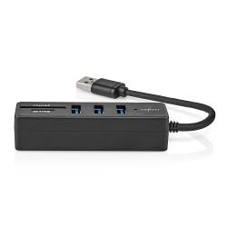 Nedis CCGB61250BK01 USB-Hub | USB-A Male | 3x USB A Female | 5-Poorts poort(en) | USB 3.2 Gen 1 | USB Gevoed | 5 Gbps...