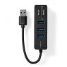 Nedis CCGB61250BK01 USB-Hub | USB-A Male | 3x USB A Female | 5-Poorts poort(en) | USB 3.2 Gen 1 | USB Gevoed | 5 Gbps...