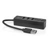 Nedis CCGB61250BK01 USB-Hub | USB-A Male | 3x USB A Female | 5-Poorts poort(en) | USB 3.2 Gen 1 | USB Gevoed | 5 Gbps...