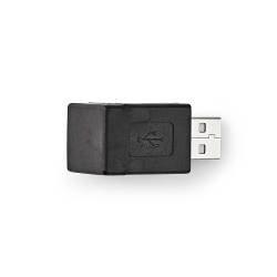 Nedis CCGB60940BK USB-A Adapter | USB 2.0 | USB-A Male | USB-A Female | 480 Mbps | Rond | Vernikkeld | PVC | Zwart | ...