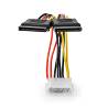 Nedis CCGB73520VA015 Interne Voedingskabel | Molex Male | 2x SATA 15-Pins Female | Verguld | 0.15 m | Rond | PVC | Mu...