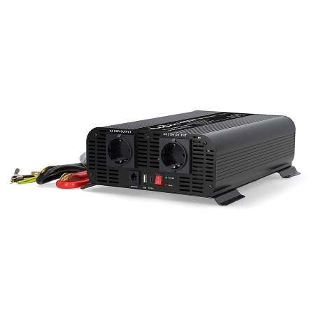 Nedis PIP200012FBK Inverter Pure Sinusgolf | Ingangsvoltage: 12 V DC | Apparaat stroomoutput: Type F (CEE 7/3) / USB-...