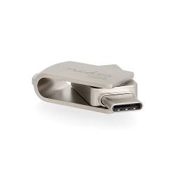 Nedis FDRIUC3128SI Flash Drive | 128 GB | USB-A / USB-C™ | Leessnelheid: 110 MB/s | Schrijfsnelheid: 30 MB/s