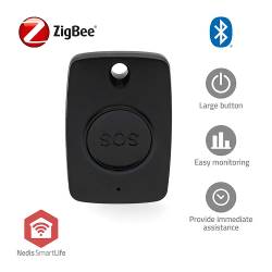 Nedis ZBPB10BK Smart Home Paniekknop | Zigbee 3.0 | Batterijtype: CR2450 | Zwart