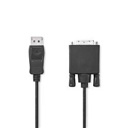 Nedis CCGL37200BK10 DisplayPort-Kabel | DisplayPort Male | DVI-D 24+1-Pins Male | 1080p | Vernikkeld | 1.00 m | Rond ...