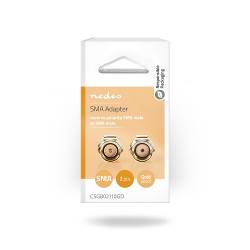 Nedis CSGB02110GD SMA-Adapter | SMA Male Omgekeerde Polariteit | SMA Male | Verguld | 50 Ohm | Recht | Koper | Goud |...