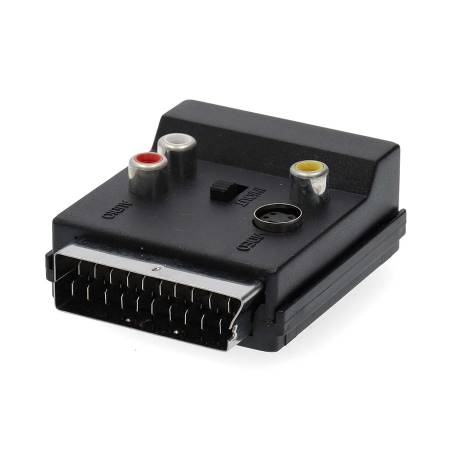 Nedis CVGB31903BK SCART-Adapter | SCART Male | S-Video Female / SCART Female / 3x RCA Female | Vernikkeld | Schakelba...