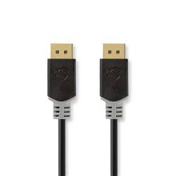 Nedis CCBW38010AT20 DisplayPort-Kabel | DisplayPort Male | DisplayPort Male | 8K@60Hz | Verguld | 2.00 m | Rond | PVC...
