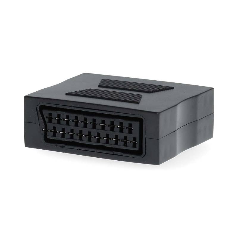 Nedis CVGB31950BK SCART-Adapter | SCART Female | SCART Female | Vernikkeld | Recht | ABS | Zwart | 1 Stuks | Doos