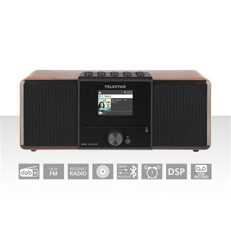 Telestar 30-320-01 DIRA S32i CD EWF Multifunctionele Stereo Radio met CD-speler DAB+ / FM / Internet / Bluetooth Hout