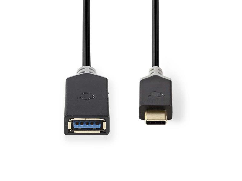 Nedis CCBW61710AT015 Kabel USB 3.0 | Type-C male - A female | 0,15 m | Antraciet