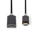 Nedis CCBW61710AT015 Kabel USB 3.0 | Type-C male - A female | 0,15 m | Antraciet