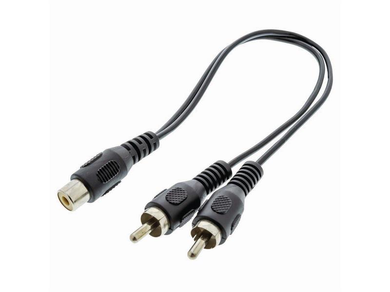 Nedis CAGB24020BK02 Subwooferkabel | 2x RCA Male - RCA Female | 0,2 m | Zwart