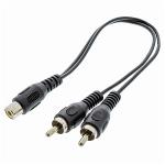 Nedis CAGB24020BK02 Subwooferkabel | 2x RCA Male - RCA Female | 0,2 m | Zwart