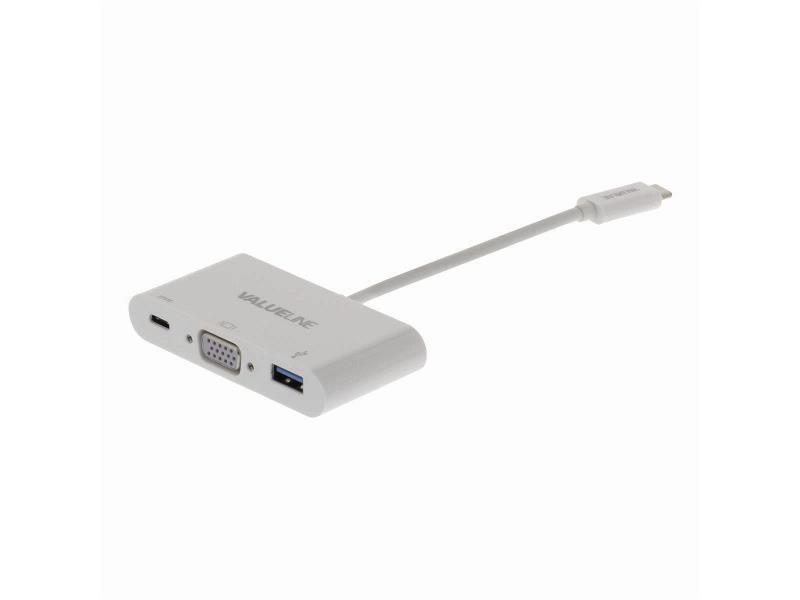 Nedis CCGB64760WT02 USB-CT-Adapterkabel | Type-CT Male - A Female / Type-C Female / VGA Female | 0,2 m | Wit