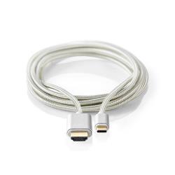 Nedis CCTB64655AL20 USB-CT Cable | USB-CT Male - HDMIT Male | 2.0 m | Aluminium