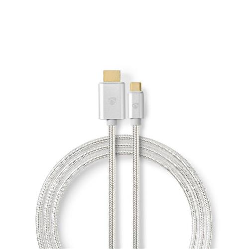 Nedis CCTB64655AL20 USB-CT Cable | USB-CT Male - HDMIT Male | 2.0 m | Aluminium